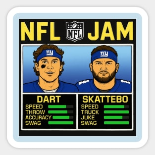 Cam Skattebo Jaxson Dart NBA Jam style tee Sticker